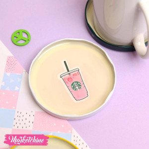Metal Coaster-Pink Starbucks 