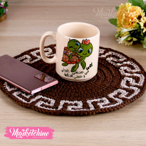 Coaster-Crochet-Brown