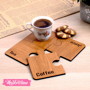 Set of Wooden Coaster-Coffee Puzzle (4)
