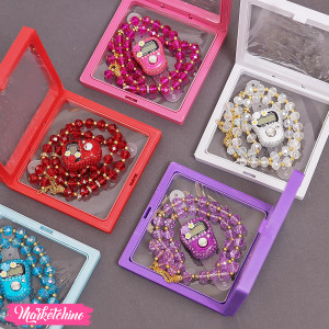 Islamic Gift Box Of Diamond Counter Ring & Crystal Misbaha