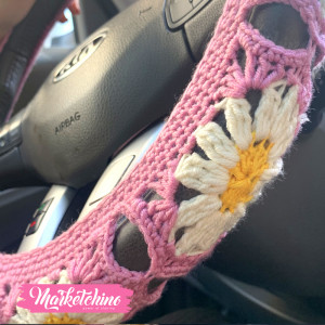 Cover Car Steering-Daisy Flower 