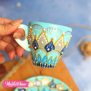 Painted Cup&Plate-Light Blue
