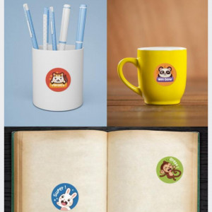 500pcs/roll Cute Animal Reward Stickers (2.5 cm )