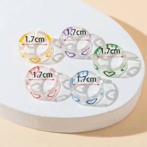 5 pcs Heart Pattern Ring