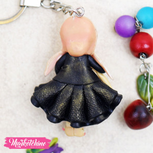 Polymer Clay keychain-Veiled Girl
