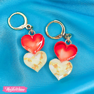 Resin Earring - Pink Heart 