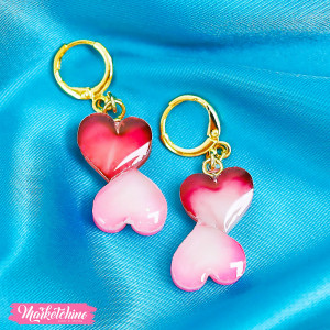 Resin Earring - Pink Heart 