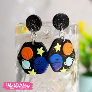 Polymer Clay Earring-Space