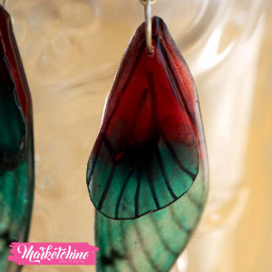 Resin Earring-Green Leave 