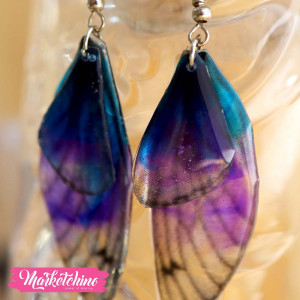 Resin Earring-Purple Leave 
