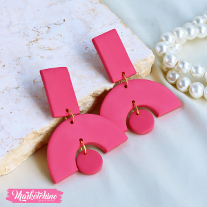 Polymer Clay Earring-Fuchsia 