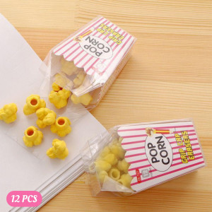 12 Pcs Of 3D Random Eraser Popcorn