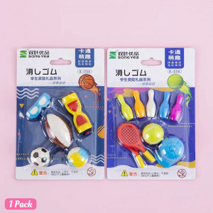 1Pack Of 3D Random Eraser Sports