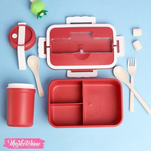 Set Of Acrylic Lunch Box&Cup-Red