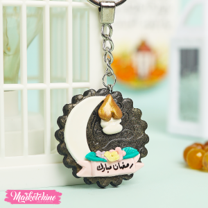 Ceramic keychain-رمضان مبارك-Black
