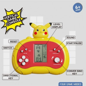 Mini Game Console – Video Game Party Favor with 26 Classic Games - Pikachu