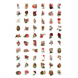 60 Sheets Flower Pattern Sticker