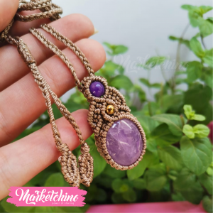 Necklace-natural amethyst Stone