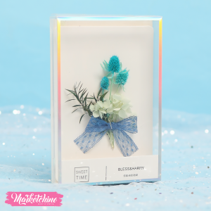 Gift Card With Box Turquoise  Baby Flower