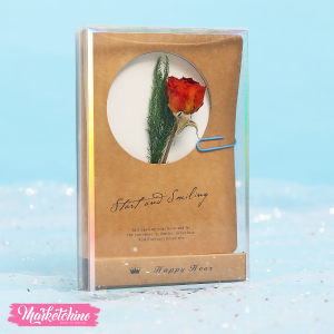 Gift Card With Box Red Flower 3