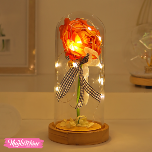 Glass Lighting Lamp- Orange Flower