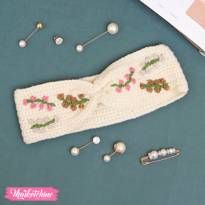 Crochet Hair Band For Women-Off White