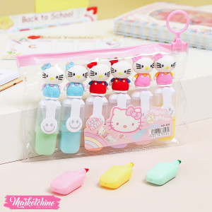 Set Of 6 Pcs Highlighter Pen - Kitty
