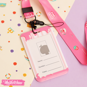 Acrylic ID Card Holder-pink Bear 1