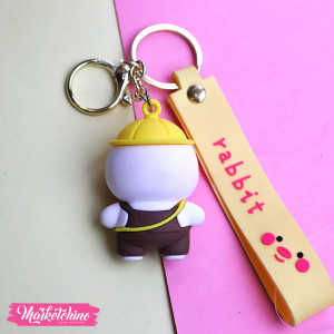 Silicone Keychain-White Baby Duck 