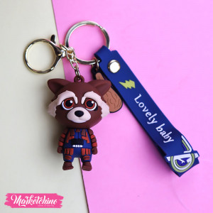 Silicone Keychain-Brown Dog