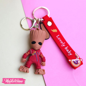 Silicone Keychain-Water Melon Baby Groot  