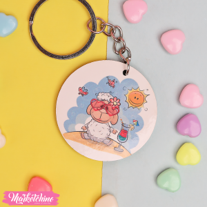 Wooden Keychain For Eid-Sheep