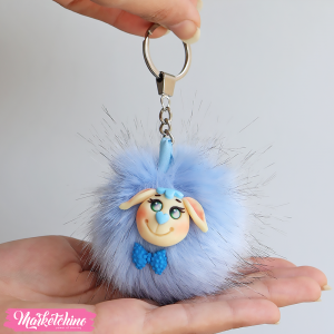 Polymer keychain-Light Blue Sheep