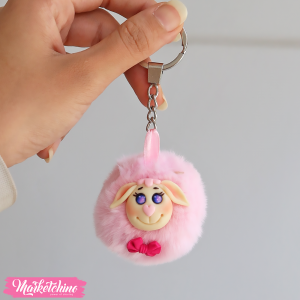 Polymer keychain-Pink Sheep
