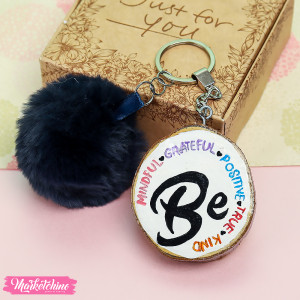 Painted Wooden Keychain - Motivational Words