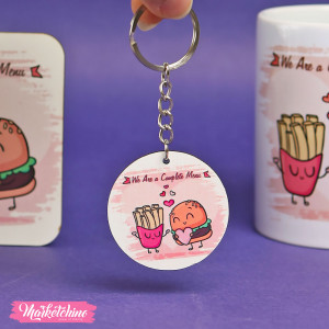 Wooden Keychain-We Are Complete Menu 