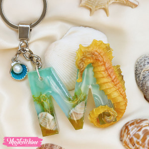 Resin Keychain-Letter M