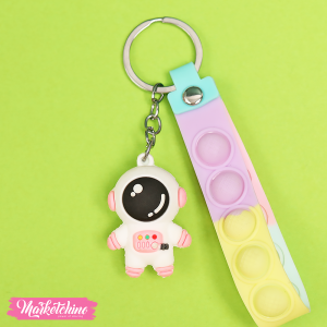  Silicone Keychain-Pink Astronaut