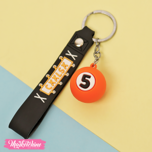 Silicone Keychain-Orange Bowling