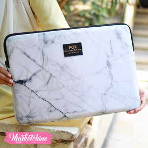 Laptop Sleeve-White Marble-15.6 Inch 