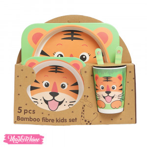 Set of 5psc Bamboo Fiber Kids Set-Tiger