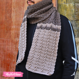 Crochet Scarf For Men-Beige