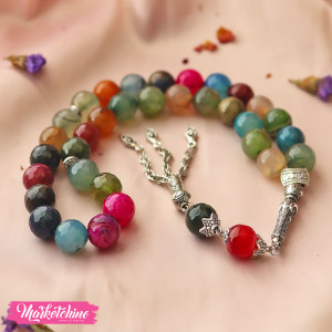 Misbaha Natural Agate Stone-Colorful 3 (12 mm)