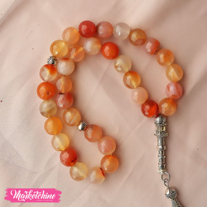 Misbaha Natural Agate Stone-Orange  2 (10 mm )