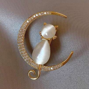 Moon Shape Brooch Pin For Women