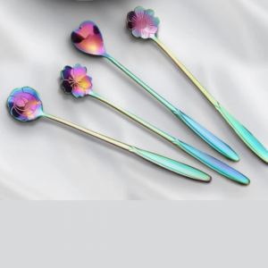 4Pcs Flower Design Spoon (18 cm)