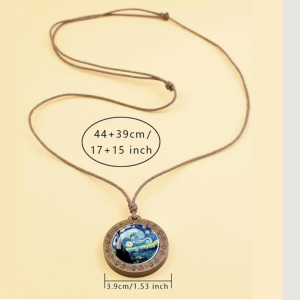 Vintage Wooden Galaxy Necklace