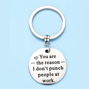 Slogan Graphic Round Keychain