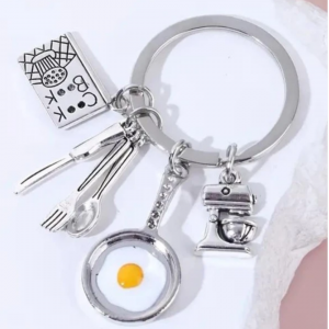 Cooking Fried Egg Keychain