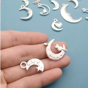 20pcs Creative Zinc Alloy Moon DIY Pendant 